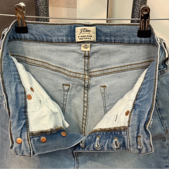 J. Crew Toothpick Lightwash Jeans High Rise Button Fly 26 - Picture 6 of 11